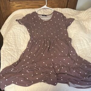 Purple Flutter Sleeve Scoop Neck Midi Sundress